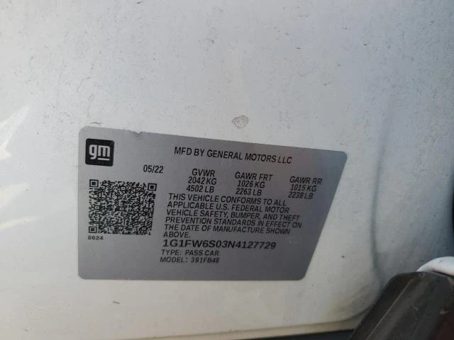 Photo 11 VIN: 1G1FW6S03N4127729 - CHEVROLET BOLT EV 1L 