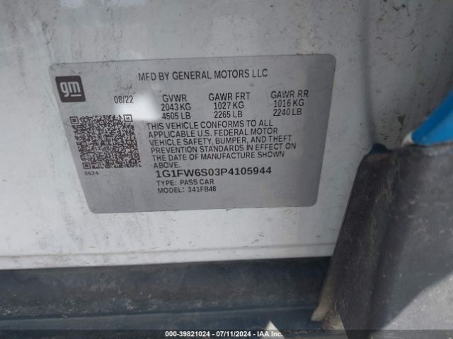 Photo 8 VIN: 1G1FW6S03P4105944 - CHEVROLET BOLT EV 