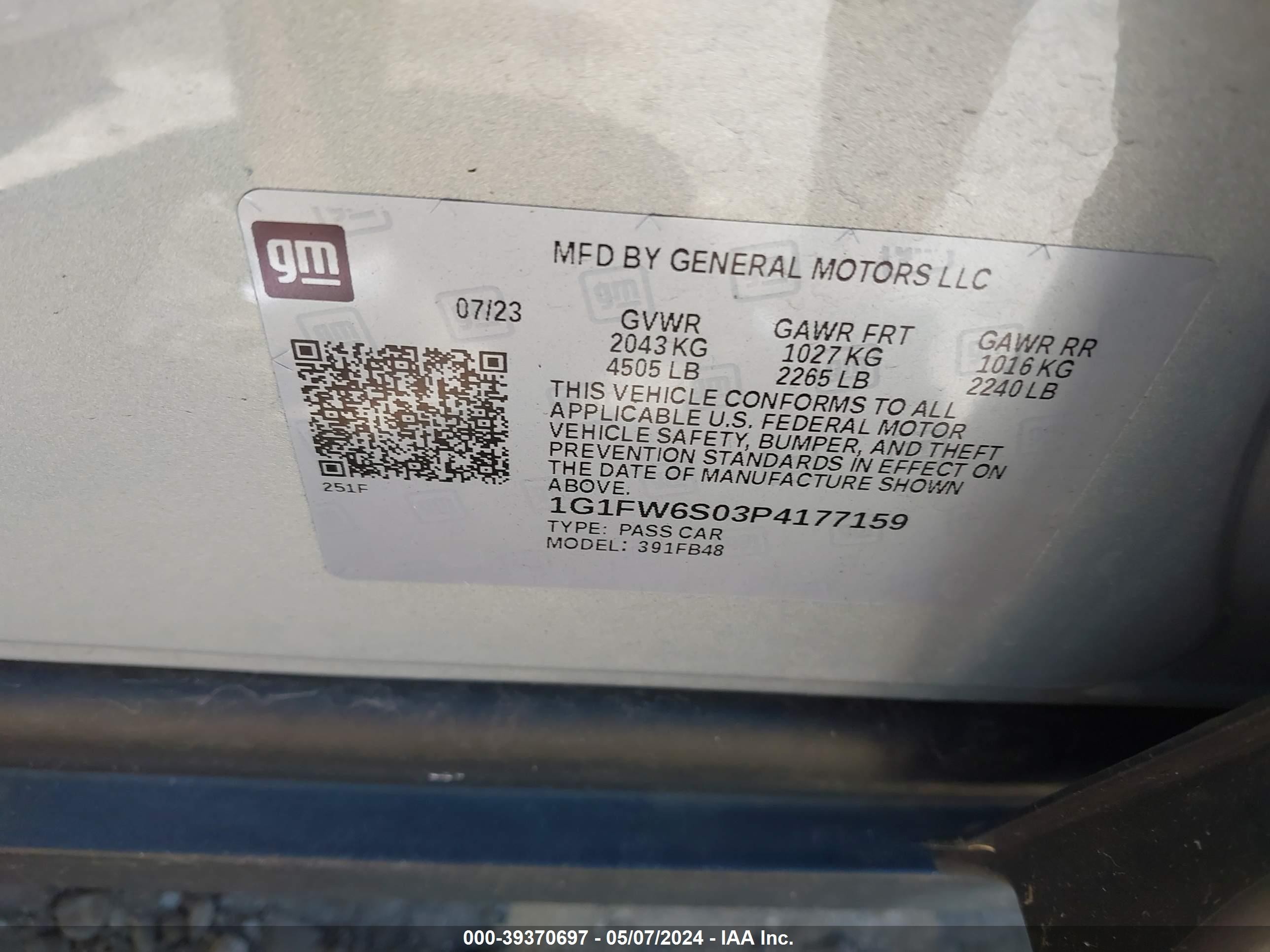 Photo 8 VIN: 1G1FW6S03P4177159 - CHEVROLET BOLT EUV 