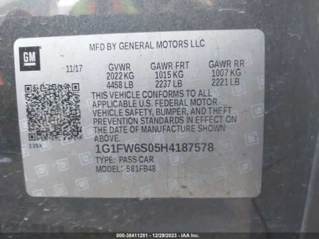 Photo 8 VIN: 1G1FW6S05H4187578 - CHEVROLET BOLT EV 