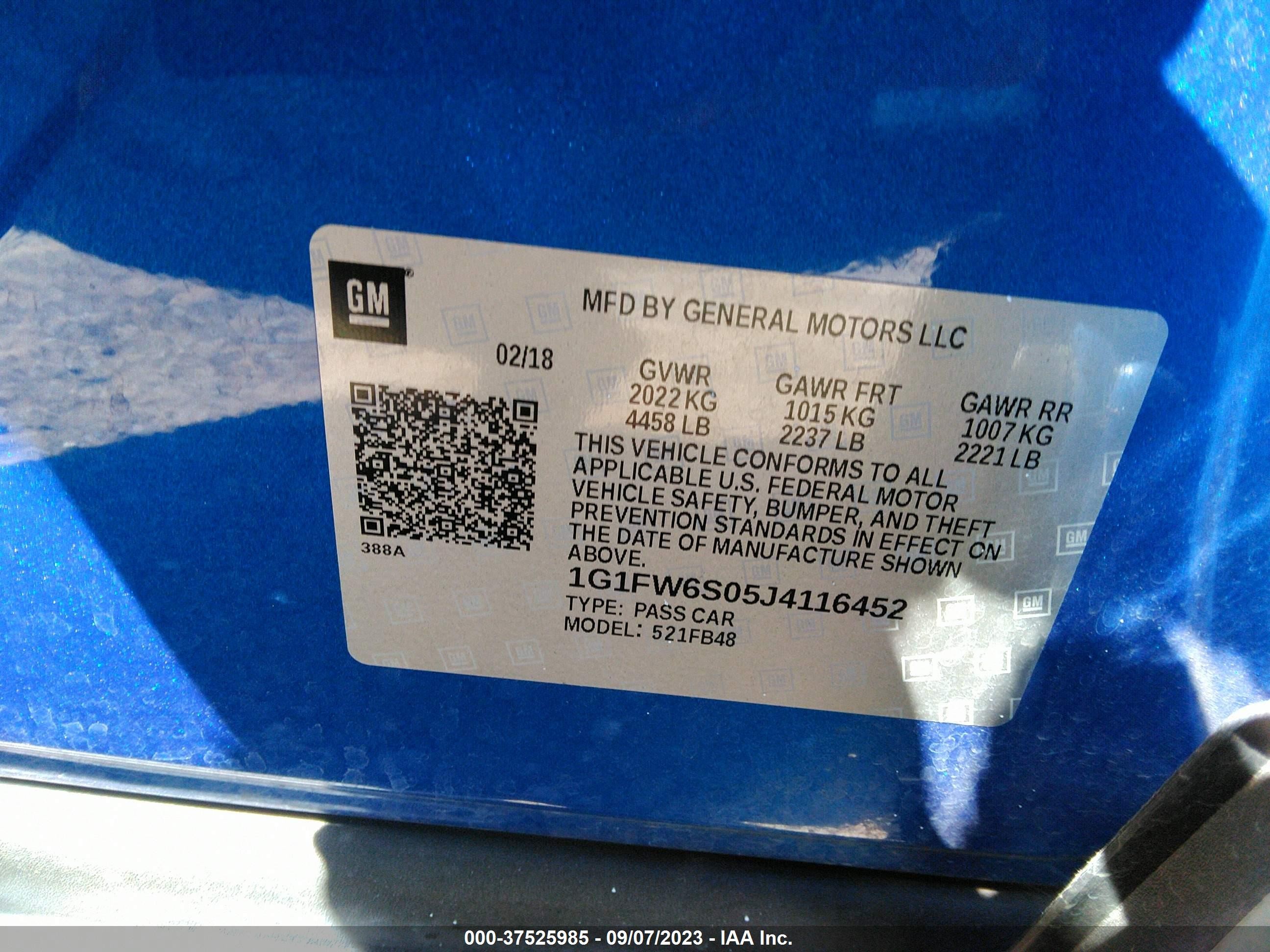 Photo 8 VIN: 1G1FW6S05J4116452 - CHEVROLET BOLT EUV 