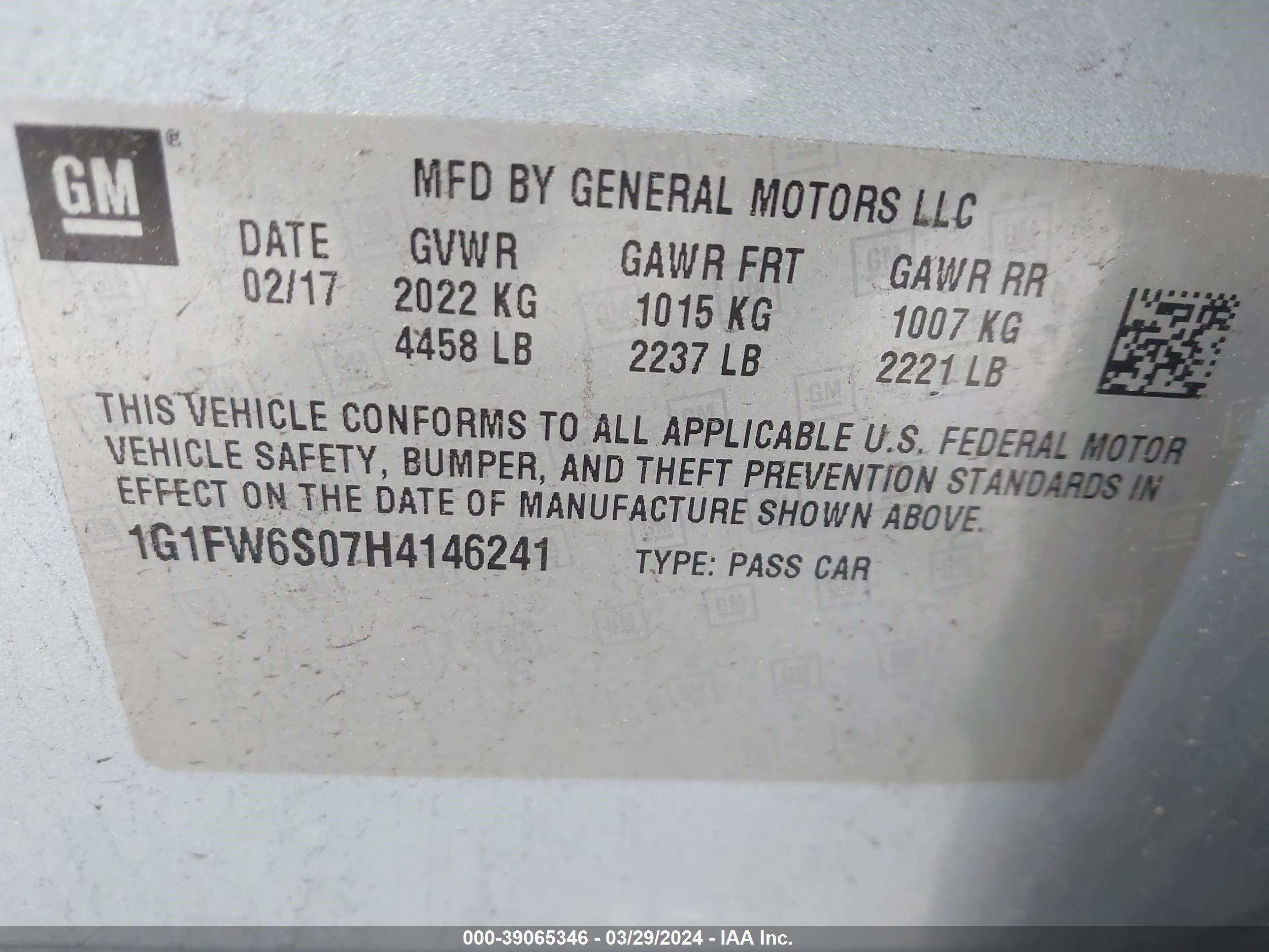 Photo 8 VIN: 1G1FW6S07H4146241 - CHEVROLET BOLT EUV 