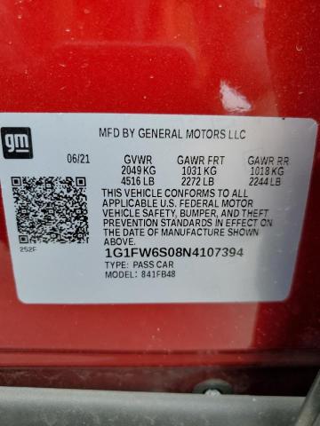 Photo 13 VIN: 1G1FW6S08N4107394 - CHEVROLET BOLT EV 1L 