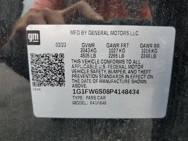 Photo 12 VIN: 1G1FW6S08P4148434 - CHEVROLET BOLT EV 1L 