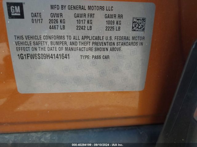 Photo 8 VIN: 1G1FW6S09H4141641 - CHEVROLET BOLT EV 