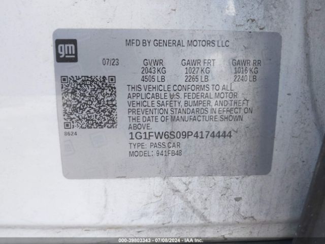 Photo 8 VIN: 1G1FW6S09P4174444 - CHEVROLET BOLT EV 