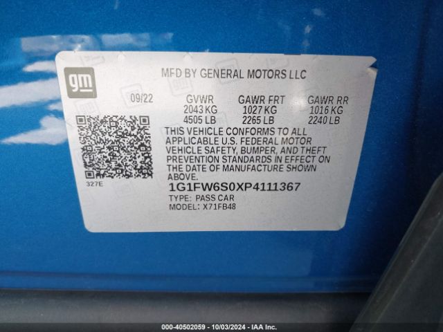 Photo 8 VIN: 1G1FW6S0XP4111367 - CHEVROLET BOLT EV 