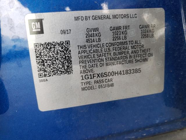 Photo 9 VIN: 1G1FX6S00H4183385 - CHEVROLET BOLT EV PR 