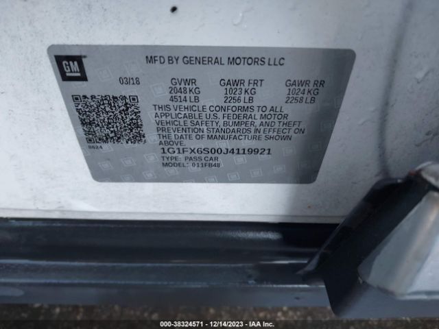 Photo 8 VIN: 1G1FX6S00J4119921 - CHEVROLET BOLT EV 