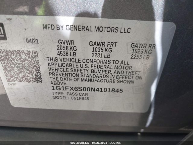 Photo 8 VIN: 1G1FX6S00N4101845 - CHEVROLET BOLT EV 