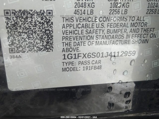 Photo 8 VIN: 1G1FX6S01J4112959 - CHEVROLET BOLT-EV 