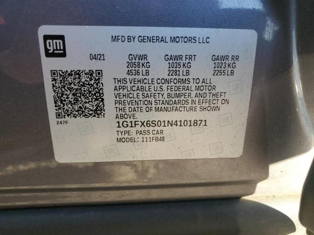 Photo 12 VIN: 1G1FX6S01N4101871 - CHEVROLET BOLT EV 2L 