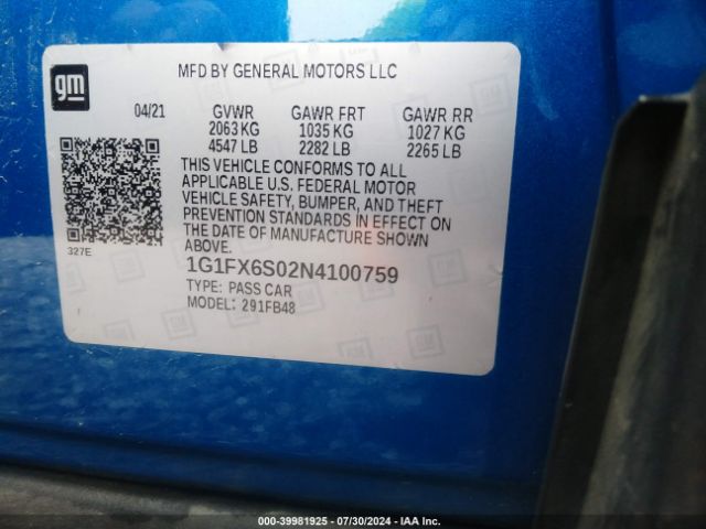 Photo 8 VIN: 1G1FX6S02N4100759 - CHEVROLET BOLT EV 