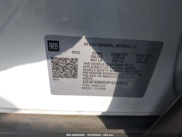 Photo 8 VIN: 1G1FX6S02P4110551 - CHEVROLET BOLT EV 