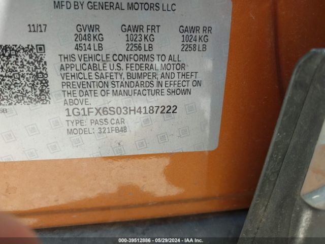 Photo 8 VIN: 1G1FX6S03H4187222 - CHEVROLET BOLT EV 