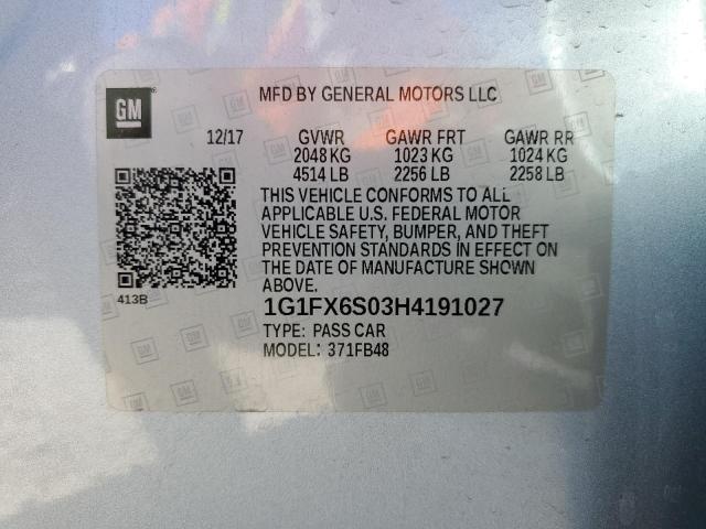 Photo 12 VIN: 1G1FX6S03H4191027 - CHEVROLET BOLT EV 