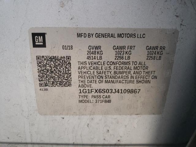 Photo 12 VIN: 1G1FX6S03J4109867 - CHEVROLET BOLT EV PR 