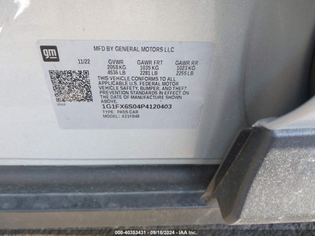 Photo 8 VIN: 1G1FX6S04P4120403 - CHEVROLET BOLT EV 