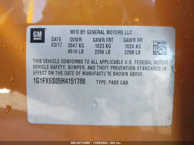 Photo 8 VIN: 1G1FX6S05H4151788 - CHEVROLET BOLT EV 