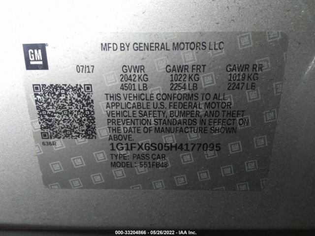 Photo 8 VIN: 1G1FX6S05H4177095 - CHEVROLET BOLT EV 