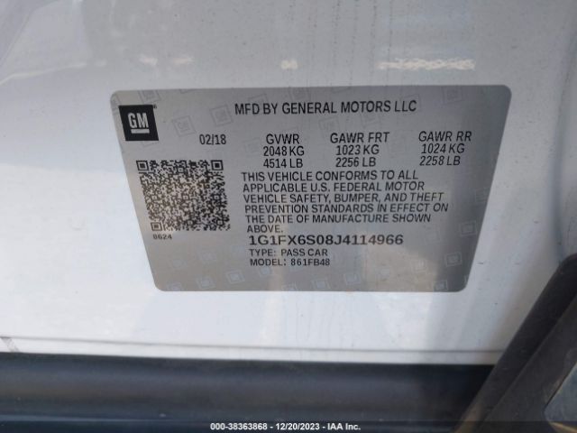 Photo 8 VIN: 1G1FX6S08J4114966 - CHEVROLET BOLT 