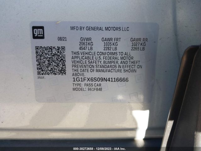 Photo 8 VIN: 1G1FX6S09N4116666 - CHEVROLET BOLT EV 