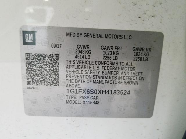 Photo 9 VIN: 1G1FX6S0XH4183524 - CHEVROLET BOLT-EV 