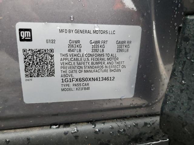 Photo 12 VIN: 1G1FX6S0XN4134612 - CHEVROLET BOLT EV 2L 