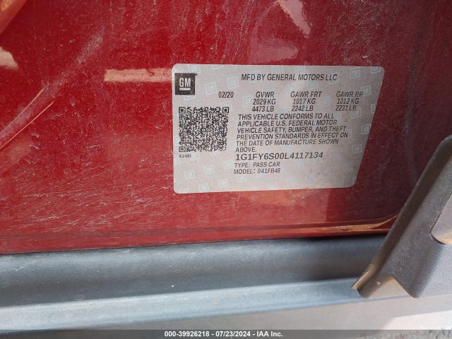 Photo 8 VIN: 1G1FY6S00L4117134 - CHEVROLET BOLT EV 