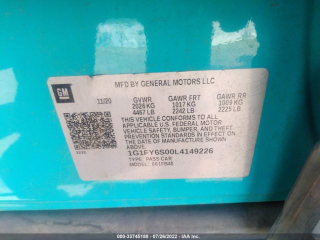 Photo 8 VIN: 1G1FY6S00L4149226 - CHEVROLET BOLT EV 