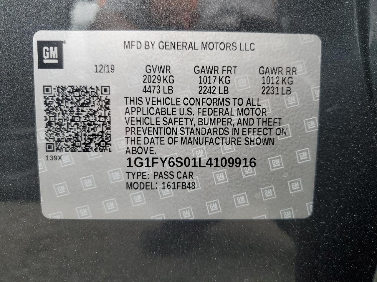 Photo 12 VIN: 1G1FY6S01L4109916 - CHEVROLET BOLT 