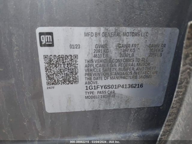 Photo 8 VIN: 1G1FY6S01P4136216 - CHEVROLET BOLT EUV 