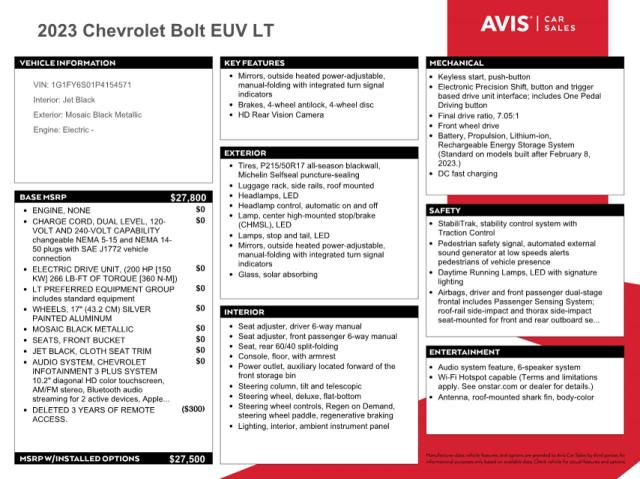 Photo 11 VIN: 1G1FY6S01P4154571 - CHEVROLET BOLT EUV L 