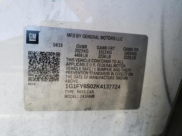 Photo 9 VIN: 1G1FY6S02K4137724 - CHEVROLET BOLT EV 