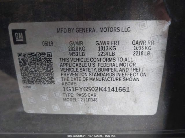 Photo 8 VIN: 1G1FY6S02K4141661 - CHEVROLET BOLT EV 