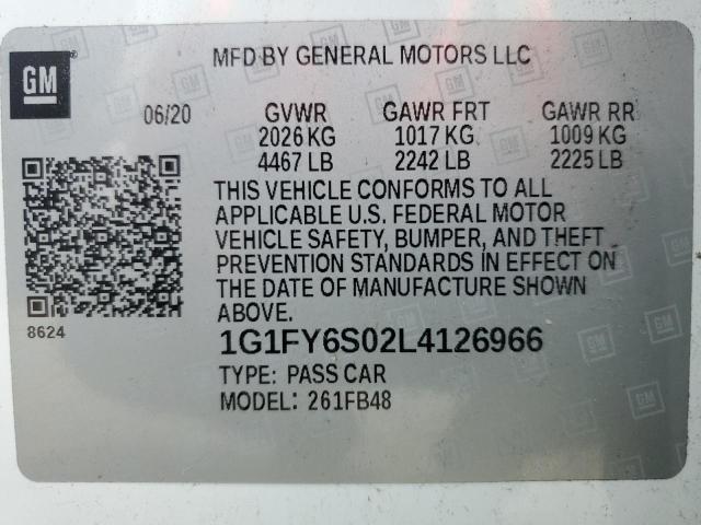 Photo 12 VIN: 1G1FY6S02L4126966 - CHEVROLET BOLT EV LT 