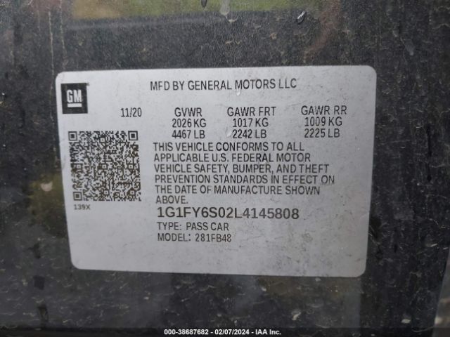 Photo 8 VIN: 1G1FY6S02L4145808 - CHEVROLET BOLT EV 