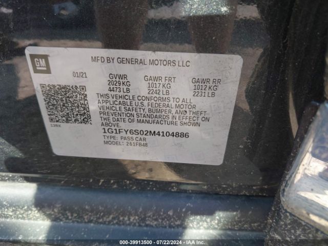 Photo 8 VIN: 1G1FY6S02M4104886 - CHEVROLET BOLT EV 