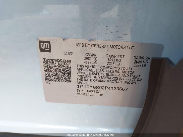 Photo 8 VIN: 1G1FY6S02P4123667 - CHEVROLET BOLT EUV 