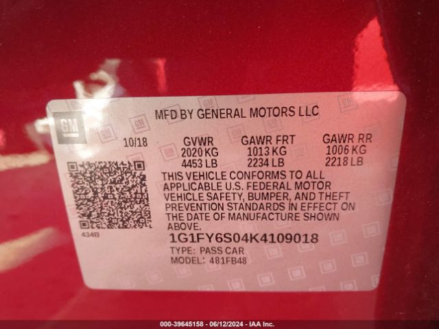 Photo 8 VIN: 1G1FY6S04K4109018 - CHEVROLET BOLT EV 