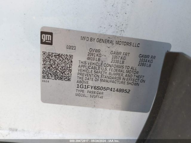 Photo 8 VIN: 1G1FY6S05P4148952 - CHEVROLET BOLT EUV 