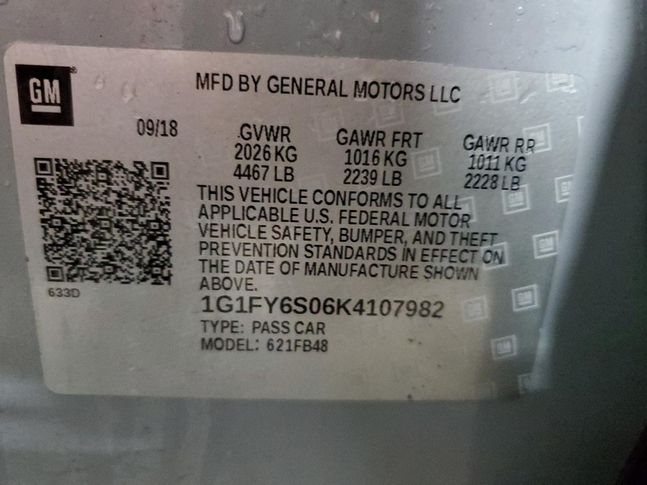 Photo 12 VIN: 1G1FY6S06K4107982 - CHEVROLET BOLT 