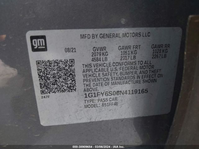 Photo 8 VIN: 1G1FY6S06N4119165 - CHEVROLET BOLT EUV 