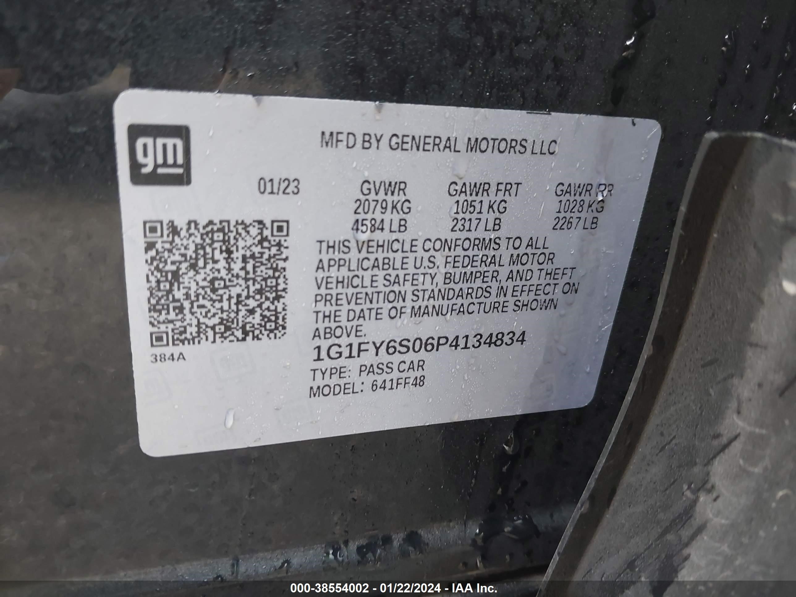 Photo 8 VIN: 1G1FY6S06P4134834 - CHEVROLET BOLT EUV 