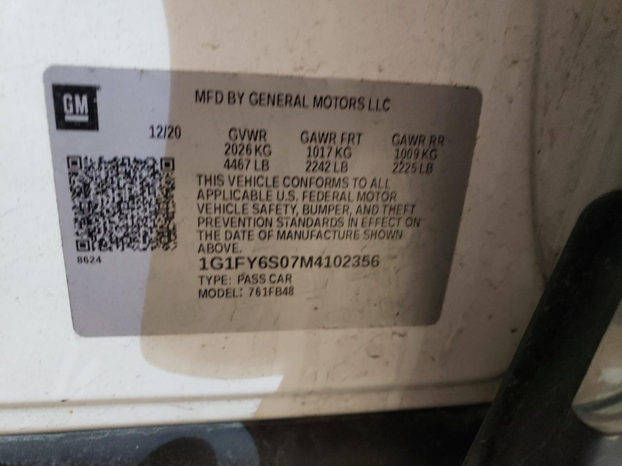 Photo 11 VIN: 1G1FY6S07M4102356 - CHEVROLET BOLT 