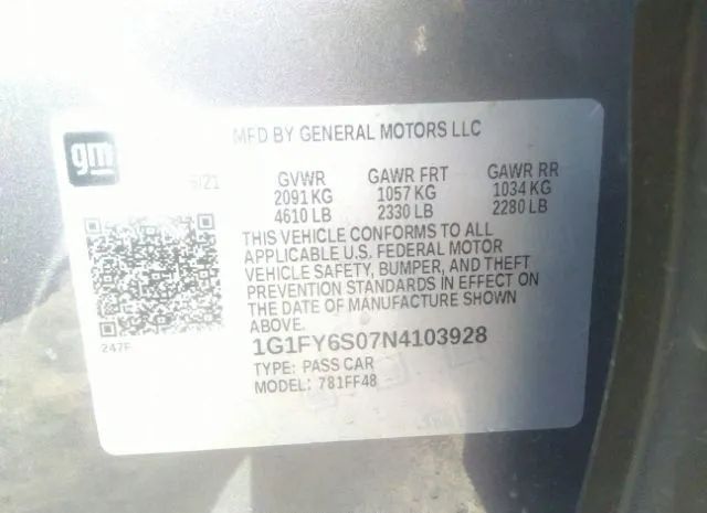 Photo 8 VIN: 1G1FY6S07N4103928 - CHEVROLET BOLT EUV 