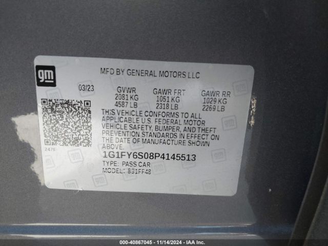 Photo 8 VIN: 1G1FY6S08P4145513 - CHEVROLET BOLT EUV 