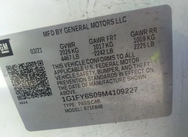 Photo 8 VIN: 1G1FY6S09M4109227 - CHEVROLET BOLT EV 