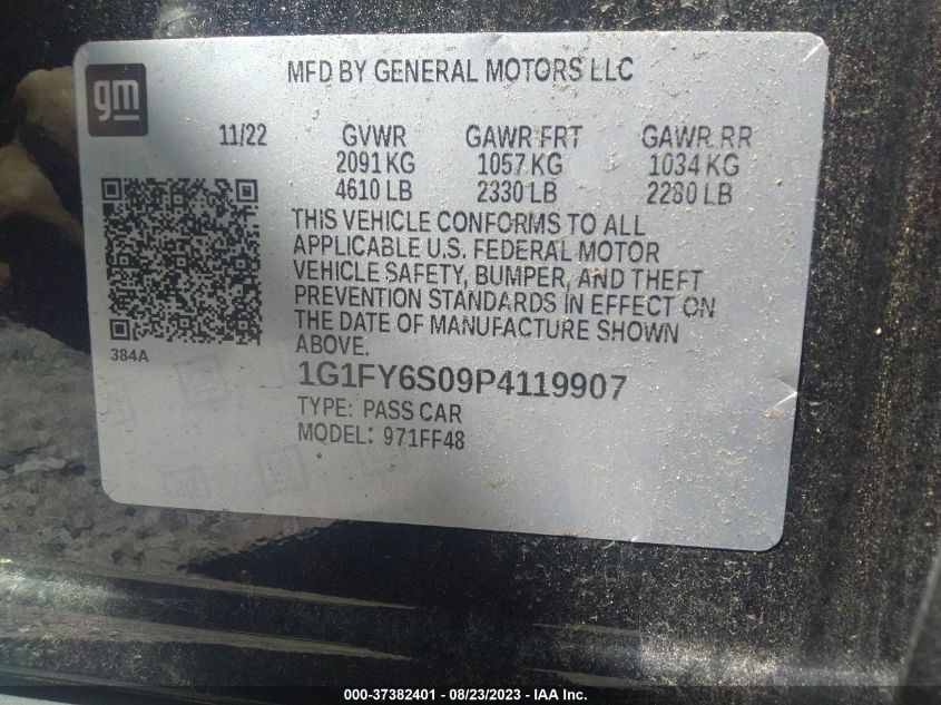 Photo 8 VIN: 1G1FY6S09P4119907 - CHEVROLET BOLT EUV 