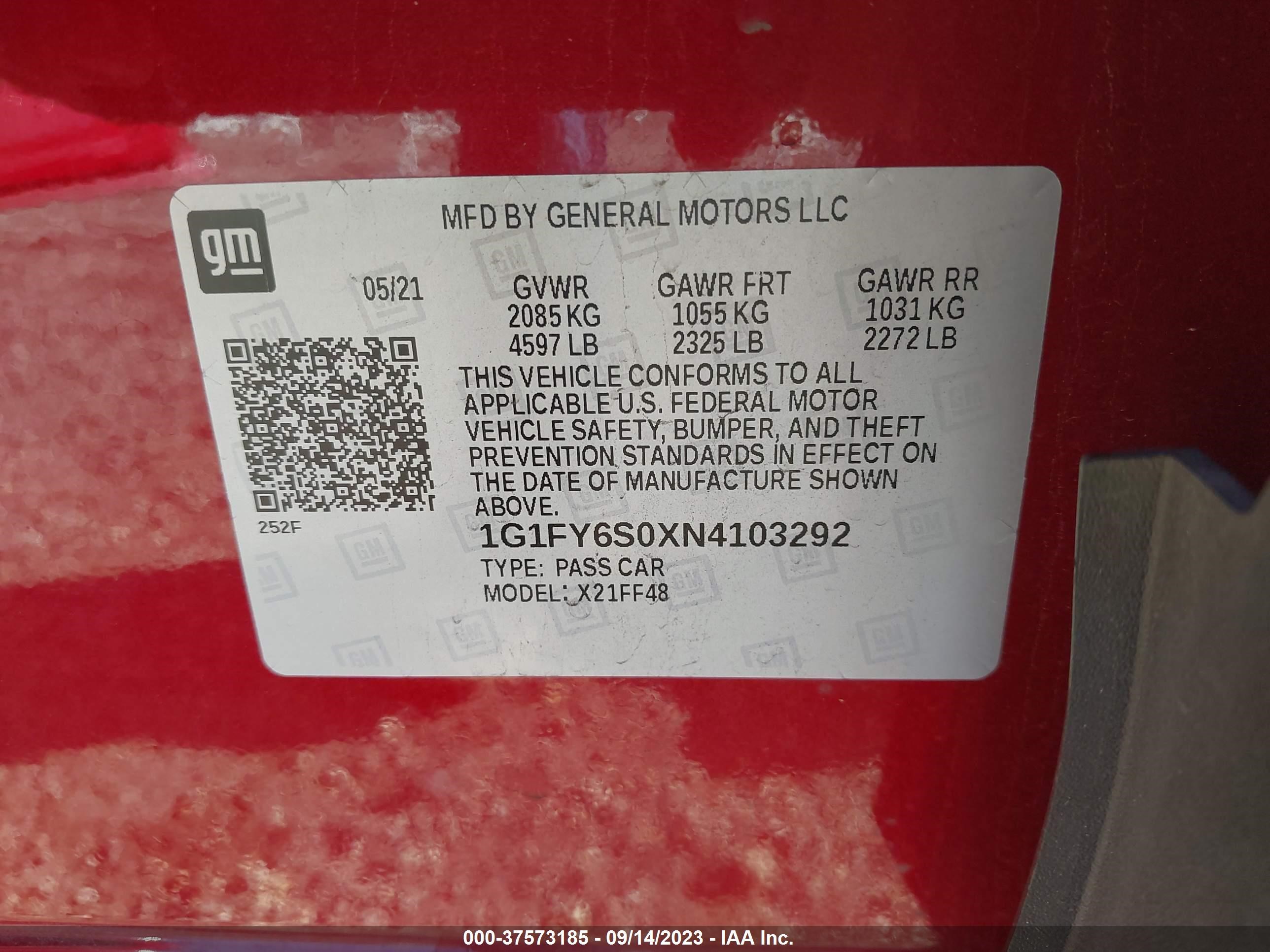 Photo 8 VIN: 1G1FY6S0XN4103292 - CHEVROLET BOLT EUV 